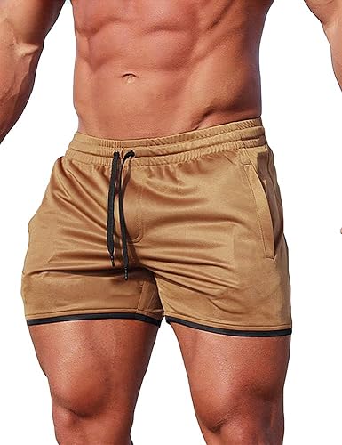 FLYFIREFLY Pantalones cortos de entrenamiento de 4 pulgadas para hombre, de secado rápido, ligeros, para gimnasio, yoga