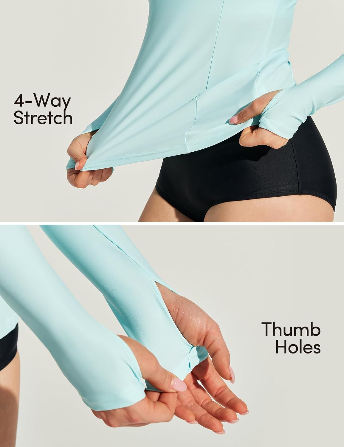 IUGA Rash Guard for Women UPF 50+ Zip Up Long Sleeve Swim Shirts for Women UV Sun Protection Surfing Swimsuit with Thumb Hole