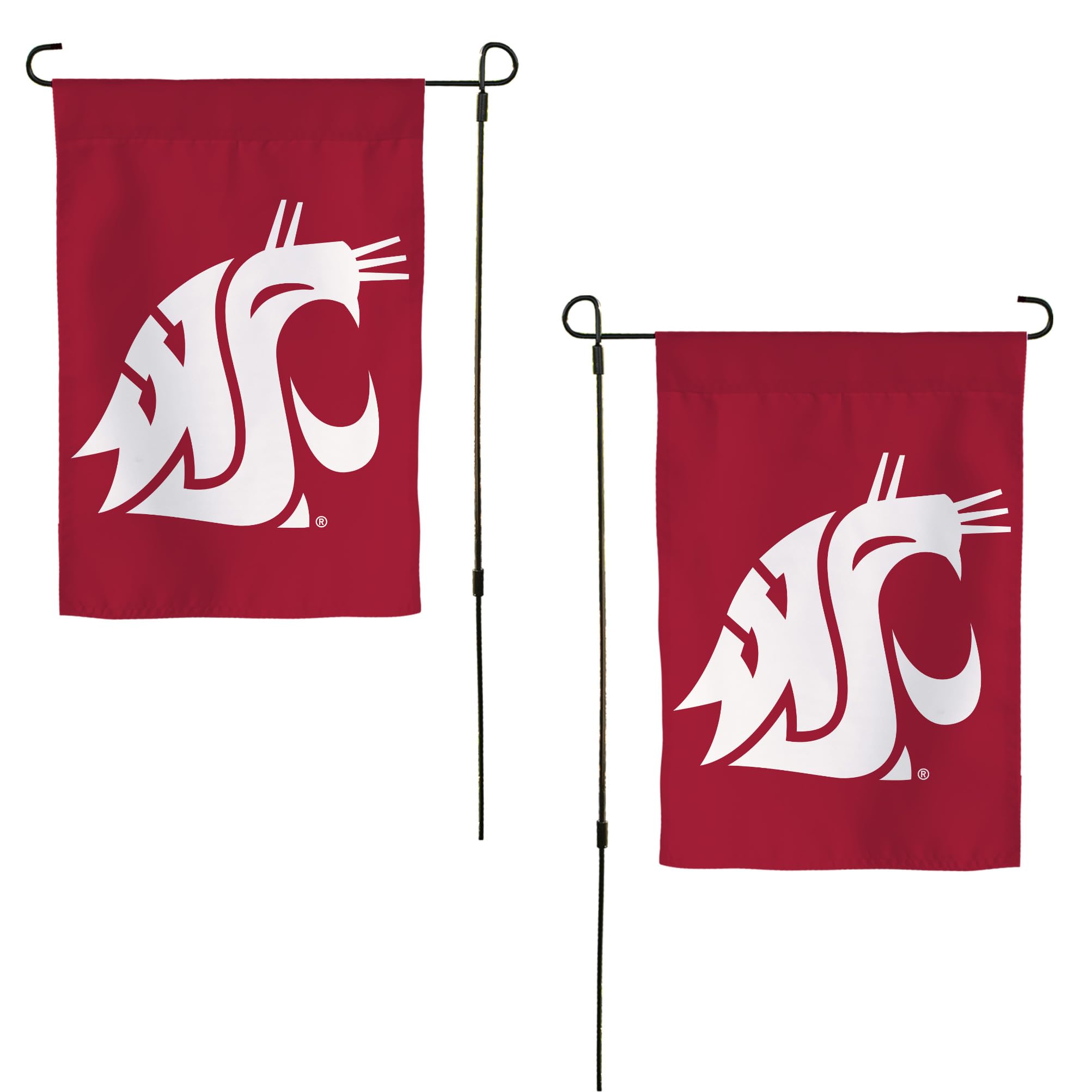 Washington State University Gartenflagge – Doppelseitig, 100% Polyester, Offizielles Lizenzprodukt