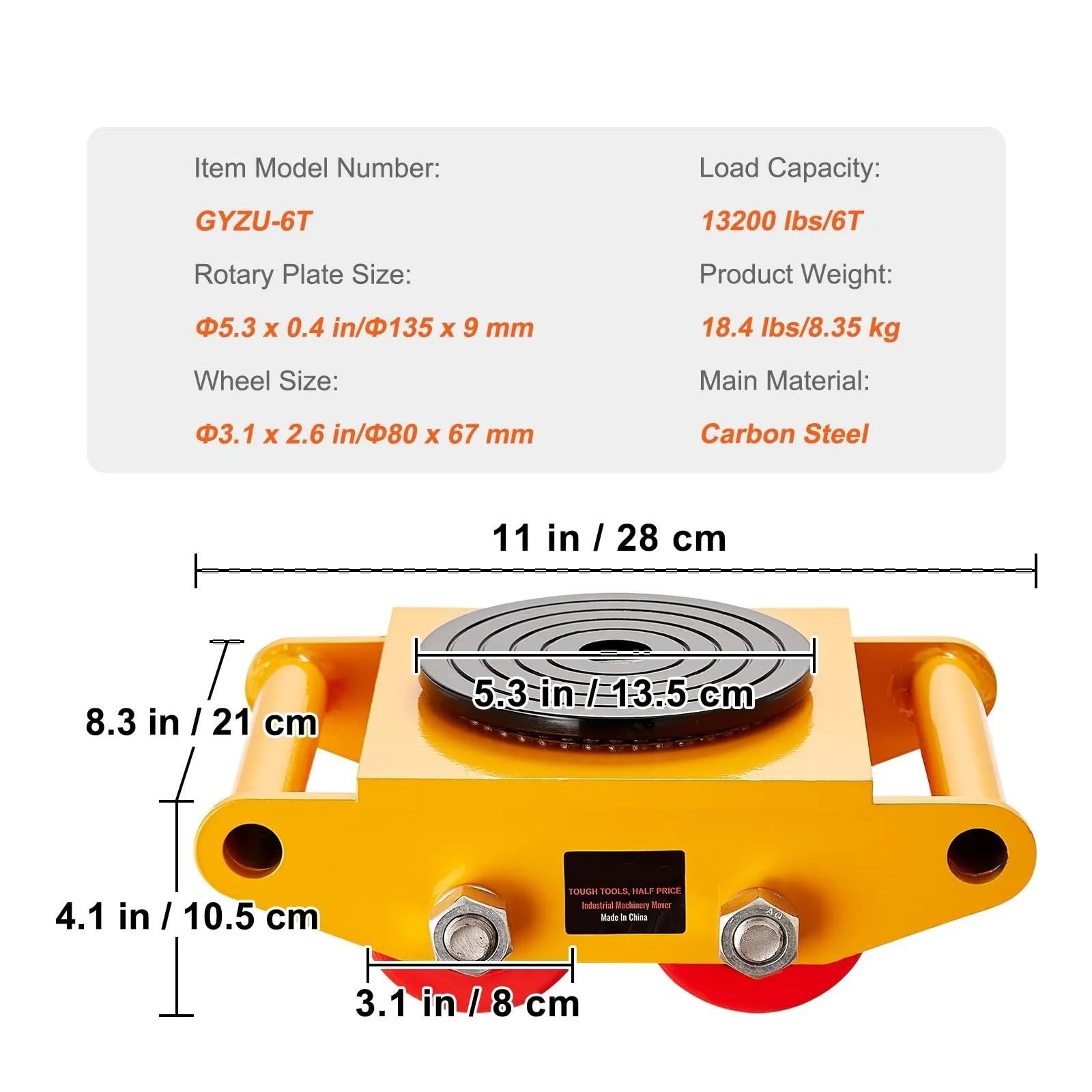 hulajnoga do mebli 6T Machinery Skate Dolly Industrial Mover z 4 kołami PU i antypoślizgową nasadką obrotową o 360° samochodowymi koło wózek