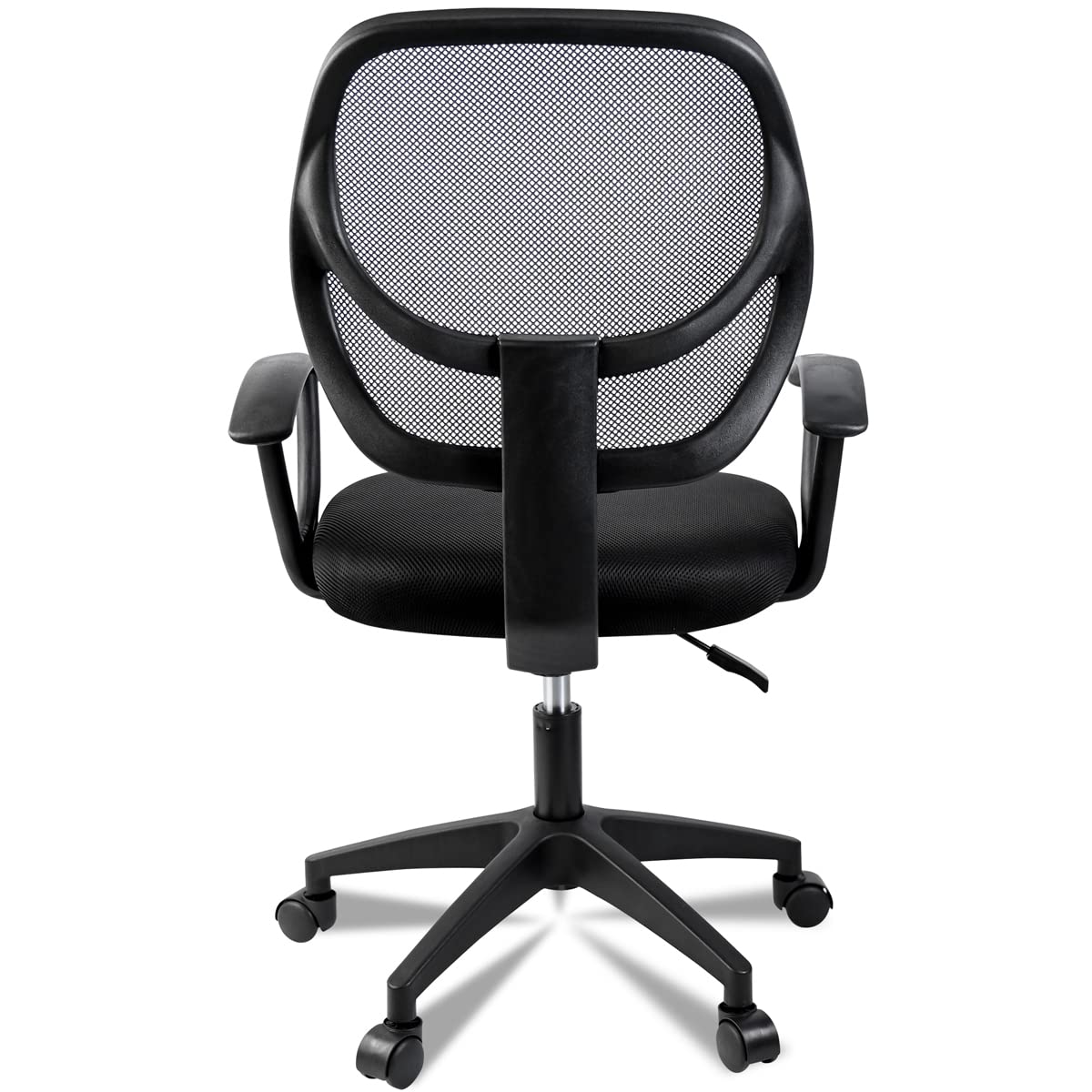 Silla de oficina ergonómica con respaldo de malla transpirable, asiento acolchado, altura ajustable, reposabrazos fijos y ruedas giratorias | Cómoda, funcional y moderna para casa o despacho