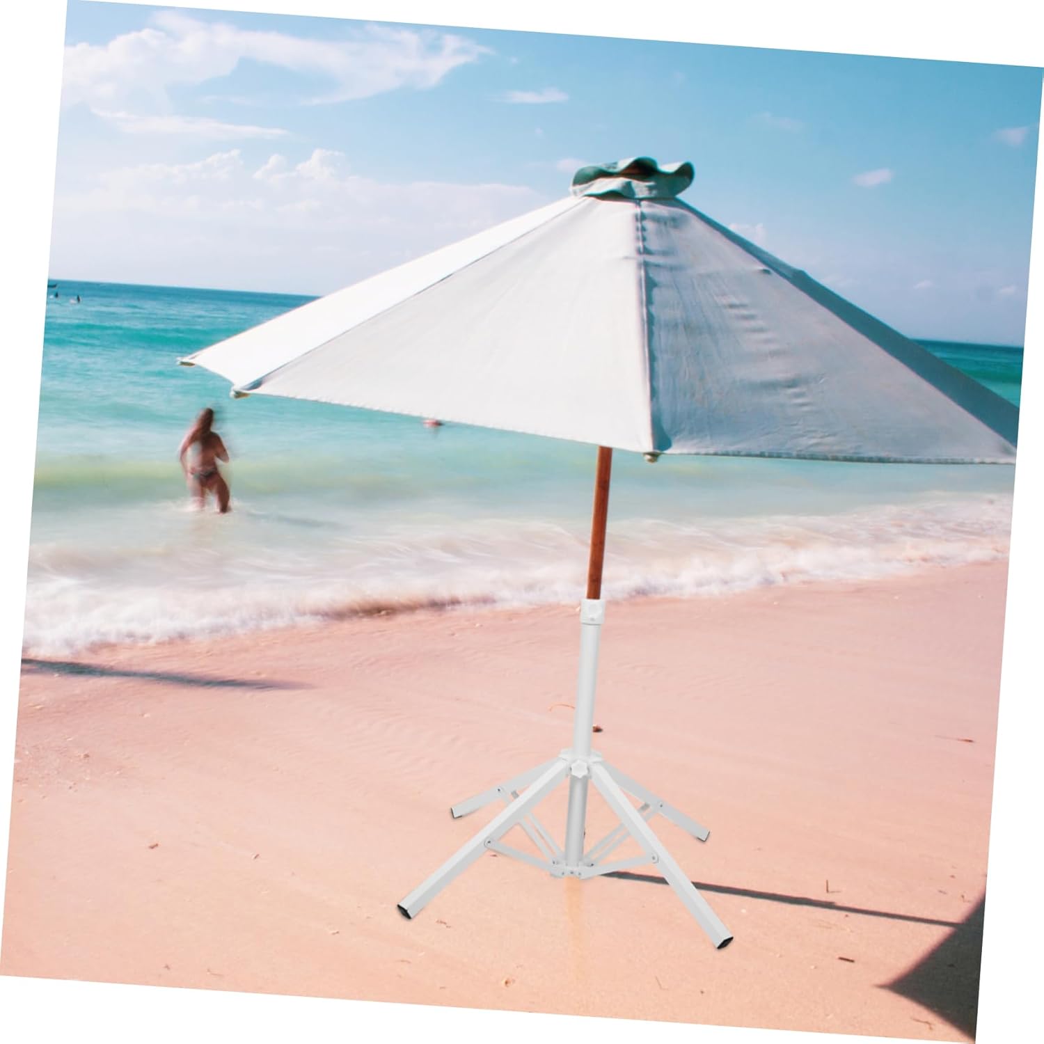 BESPORTBLE Outdoor Parasol Stand Portable Umbrella Base for Beach Garden and Patio Stable Legged Design for Wind Resistance and Easy to Carry for Umbrellas