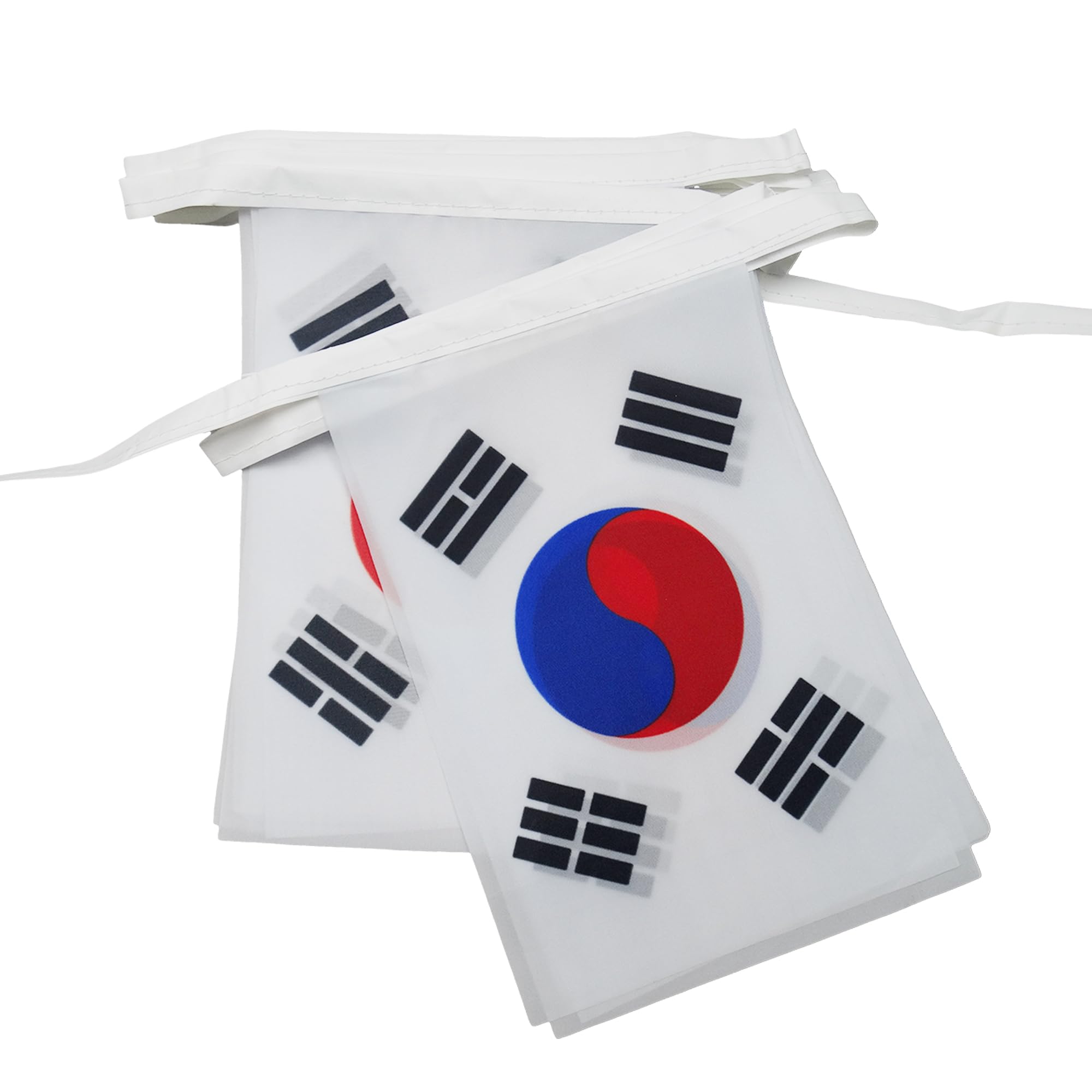 AZ FLAG - South Korea Bunting Flag - 40 Ft Garland with 20 South Korean Flags 18'' x 12'' - 100% Polyester String Pennant - 12 meters