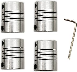DEVMO 4pcs Flexible Coupling Coupler 5mm to 8mm Shaft Aluminum Casing with Hexagon Wrench for 3D Printer or CNC Machine