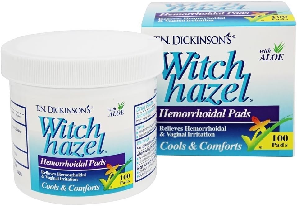T.N. Dickinson: Witch Hazel Hemorrhoidal Pads, 100 pads (12 pack)