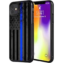 for iPhone 11 Case,Slim Anti-Scratch Architecture TPU Shockproof Protective Case Cover for iPhone 11 6.1 inch 2019,Thin Blue Line American Flag