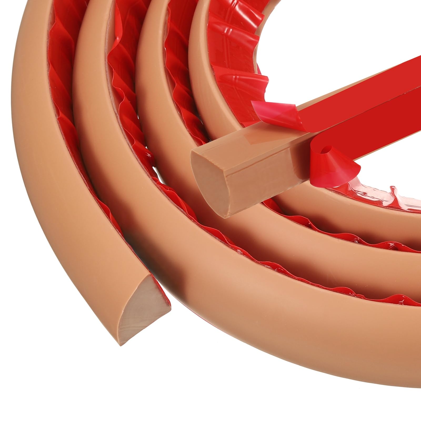 M METERXITY Flexible Quarter Round Molding 39 inch 0.7in Rubber, Brown