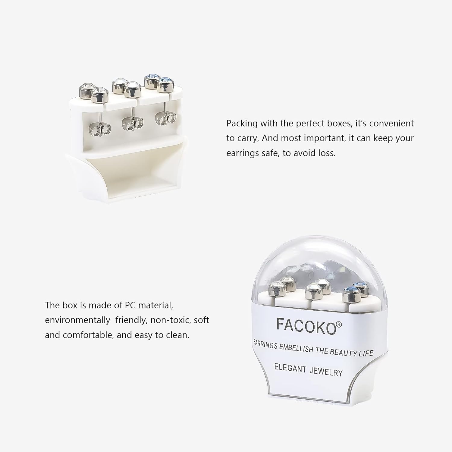 3 Pairs Women's & Men's Stud Earrings - Solid Titanium, Hypoallergenic, Nickel Free - 4mm/5mm, Silver/Black/Rose Gold/Gold Plated - Image 3