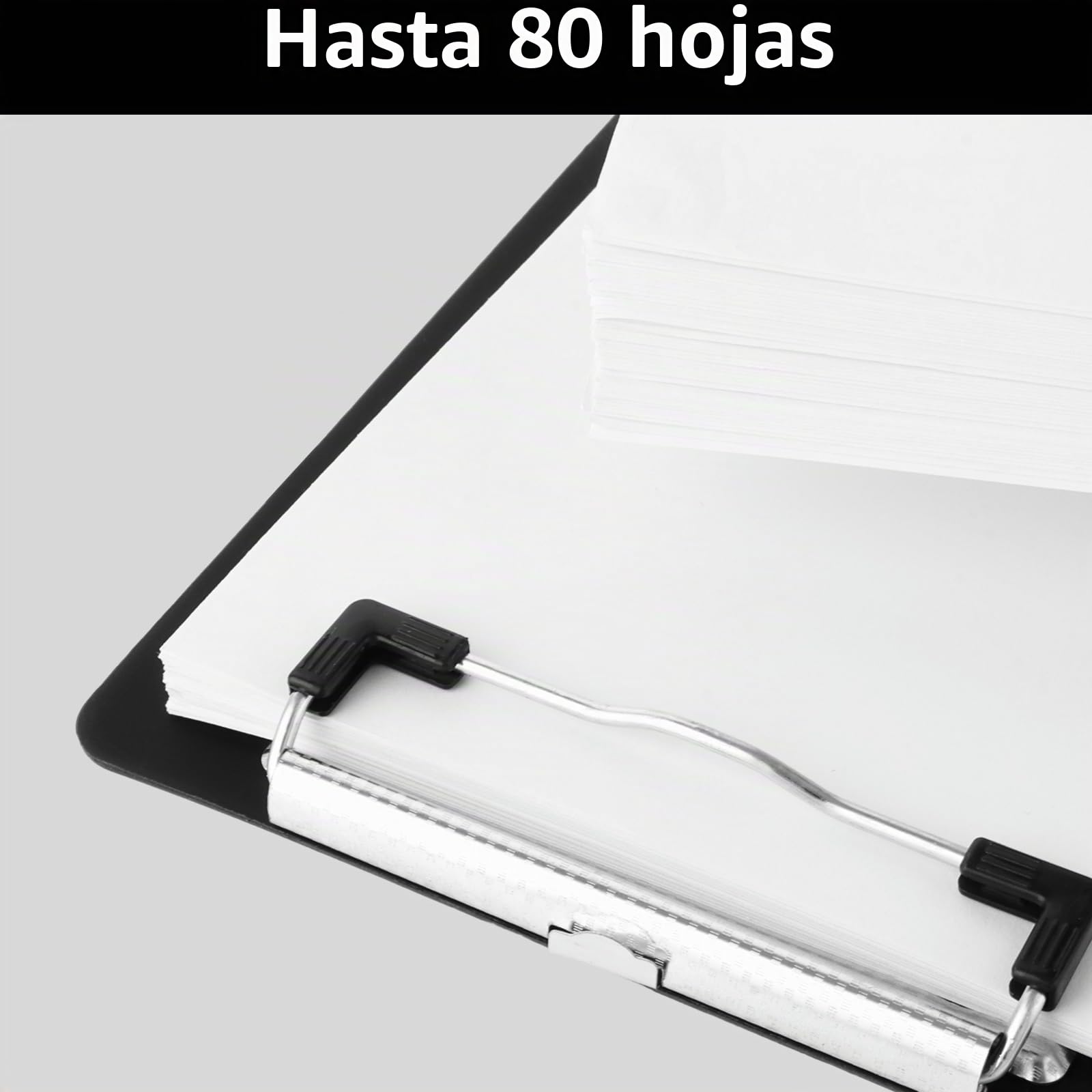 10 Piezas Portapapeles A5 de Plastico Negro, Portapapeles con Pinza A5 de Metal, Tablero de Escritura 15 x 22,4 cm para Escuela, Oficina, Casa y Formularios