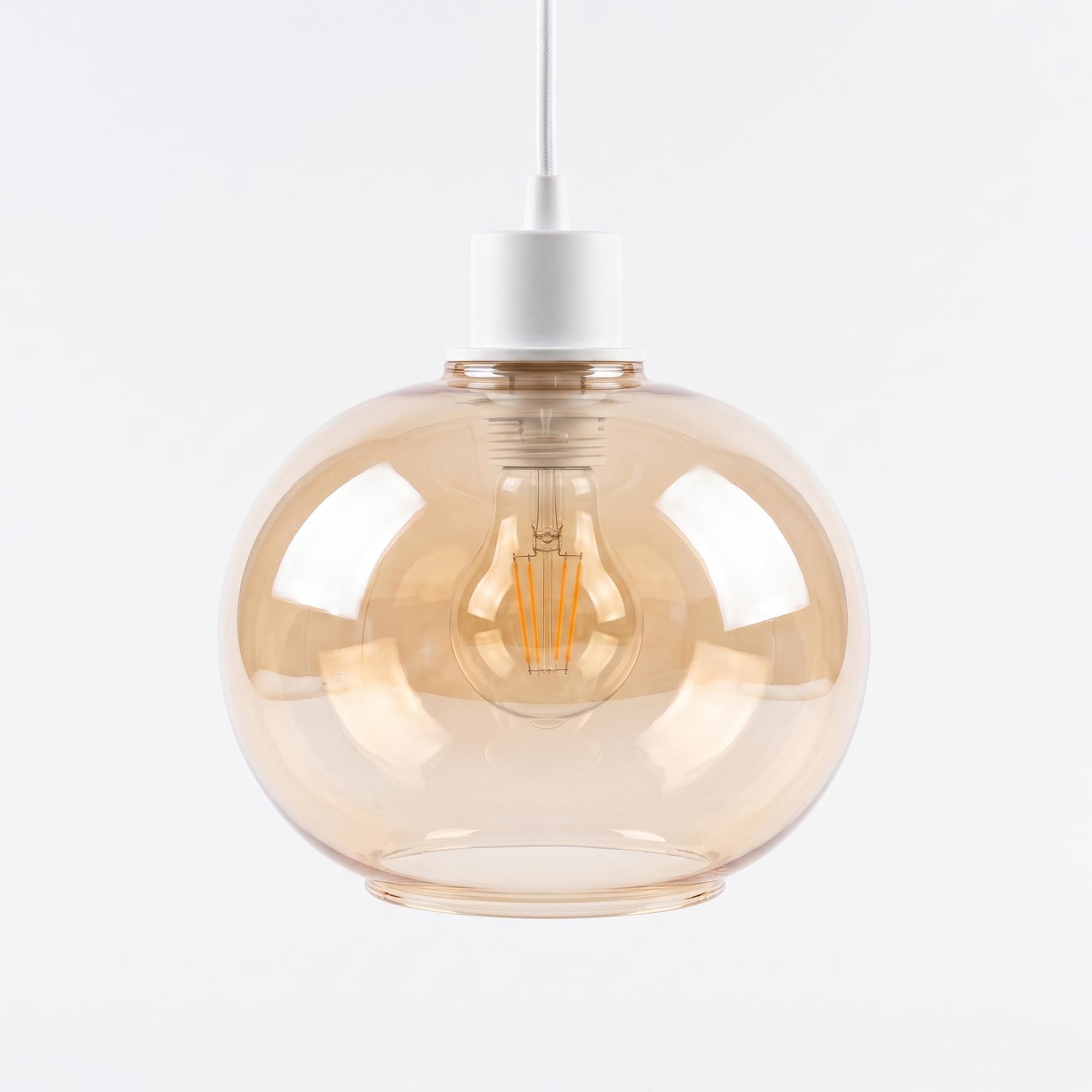 15cm Amber Glass Lamp Shade Pendant Light Replacement Shade