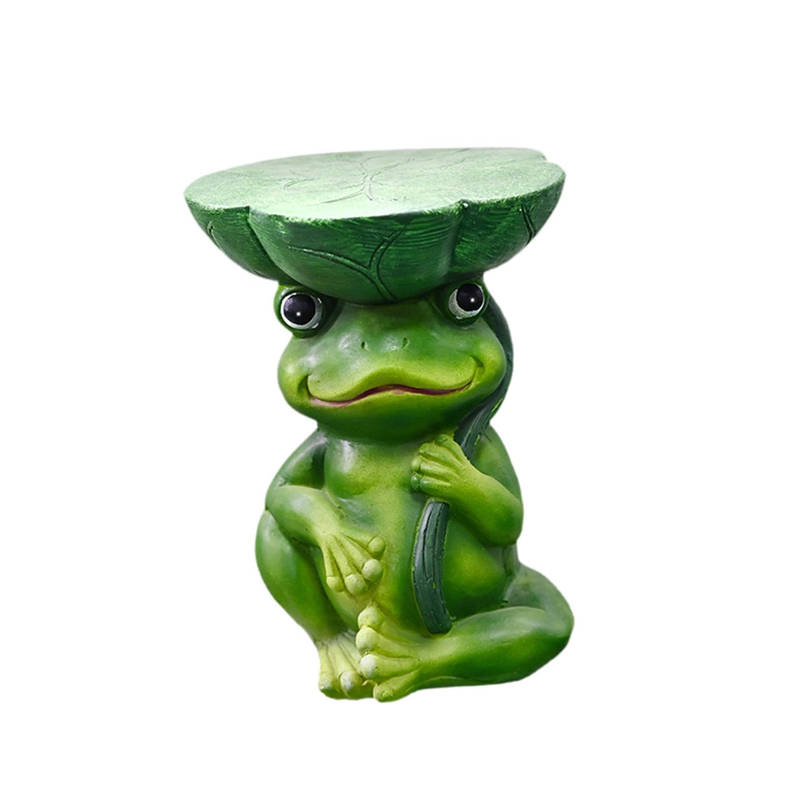 Statua da Giardino a Forma di Rana, Sgabello da Giardino, Statuetta da Collezione, Regalo per Compleanni
