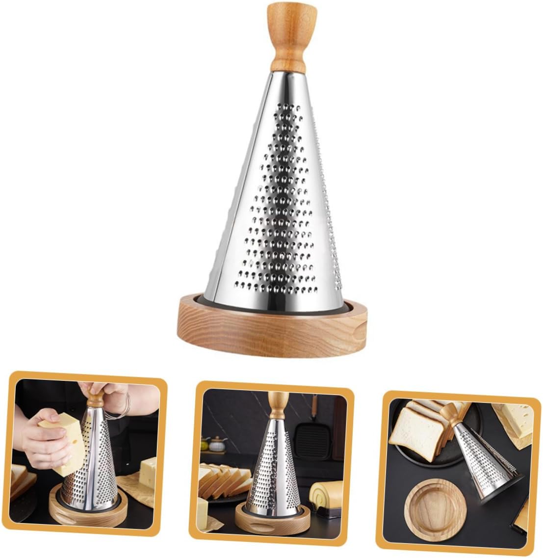 Cone-shaped Cheese Grater for Home Use Ergonomic Handle Kitchen Essential for Grating Cheese and Vegetables Manual Grating Tool