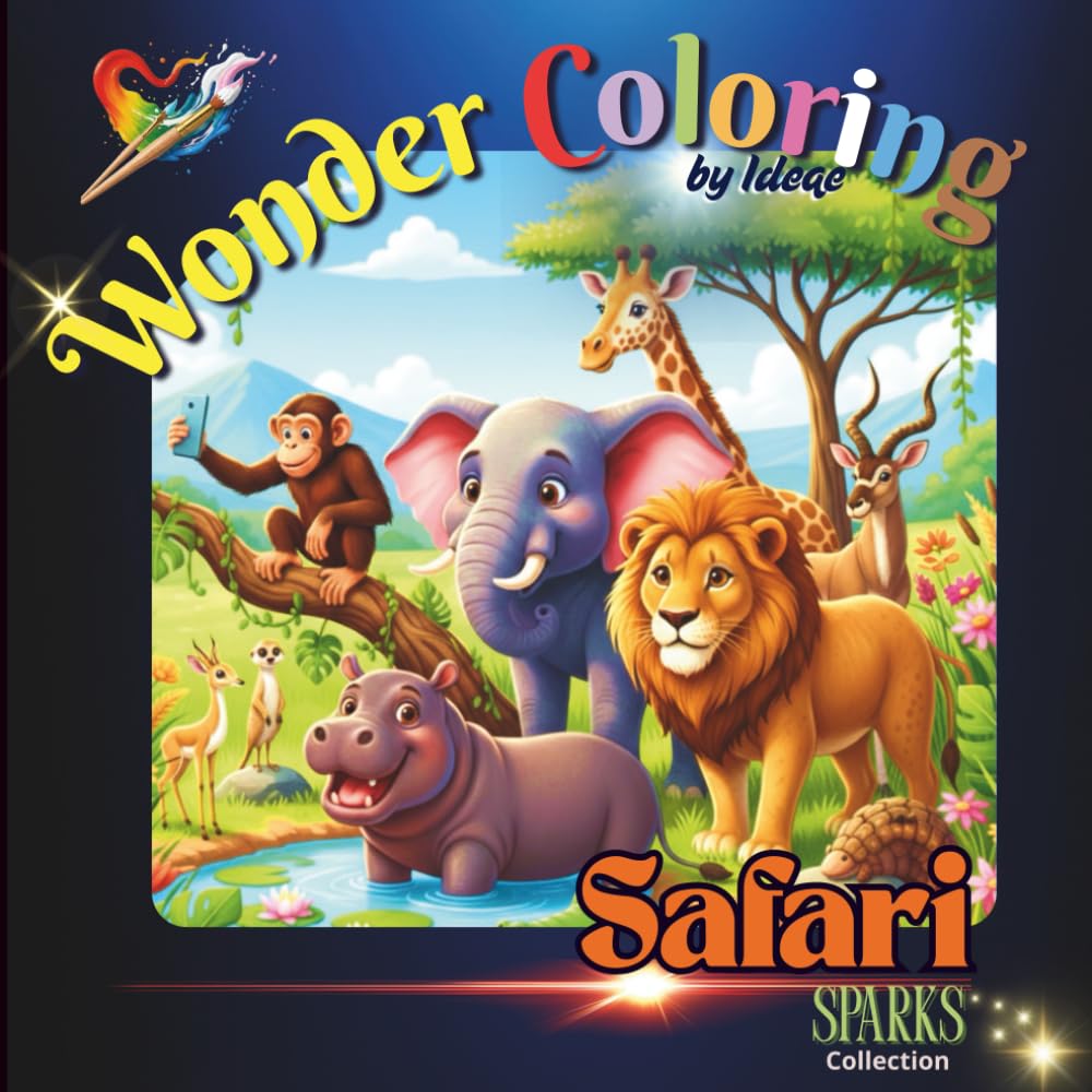 Wonder Coloring: Safari Sparks Collection: The Ultimate Collection of Wild African Adventures with Single-Sided Pages