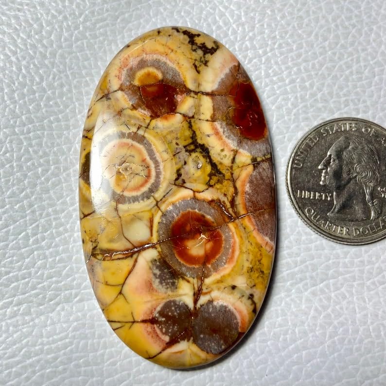 Cabochon jaspe œil d'oiseau naturel ovale pour réparer et sublimer vos bijoux - 2