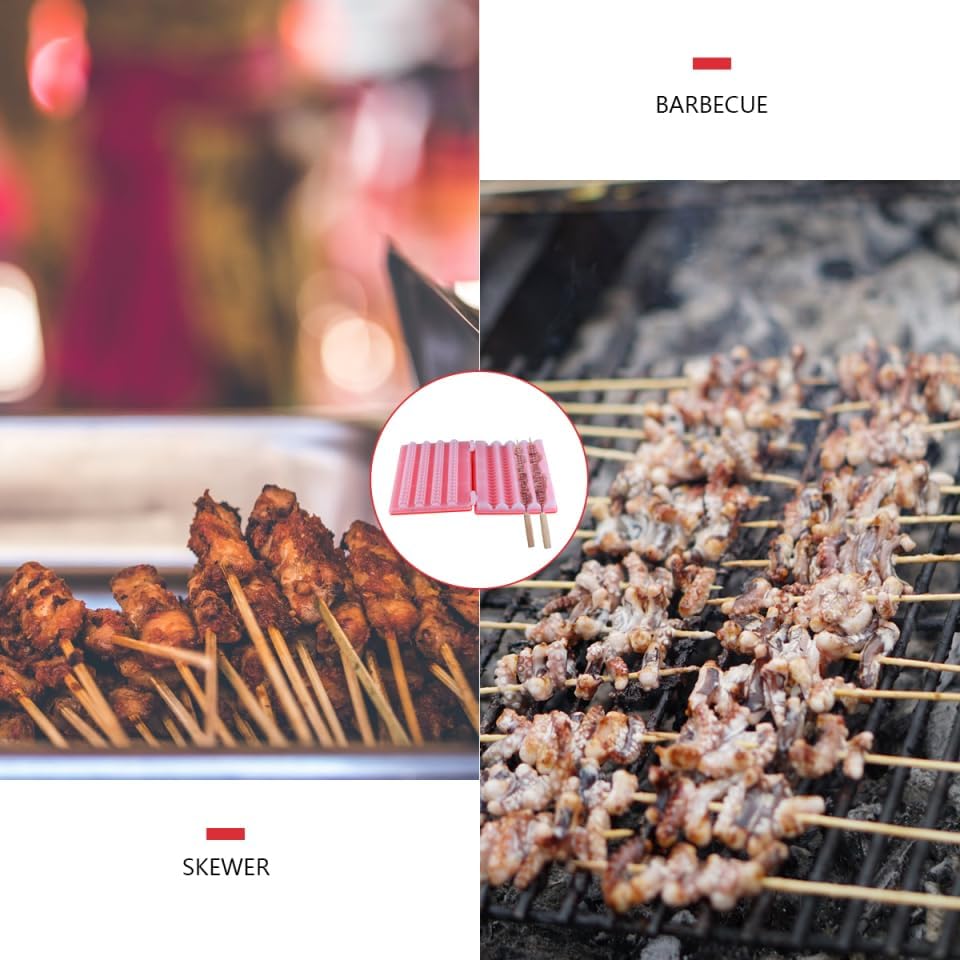 4-Row Meat Skewer Maker Quick Wear Bbq Tool Plastic Barbecue Accessory for Outdoor Cooking Family Gathering