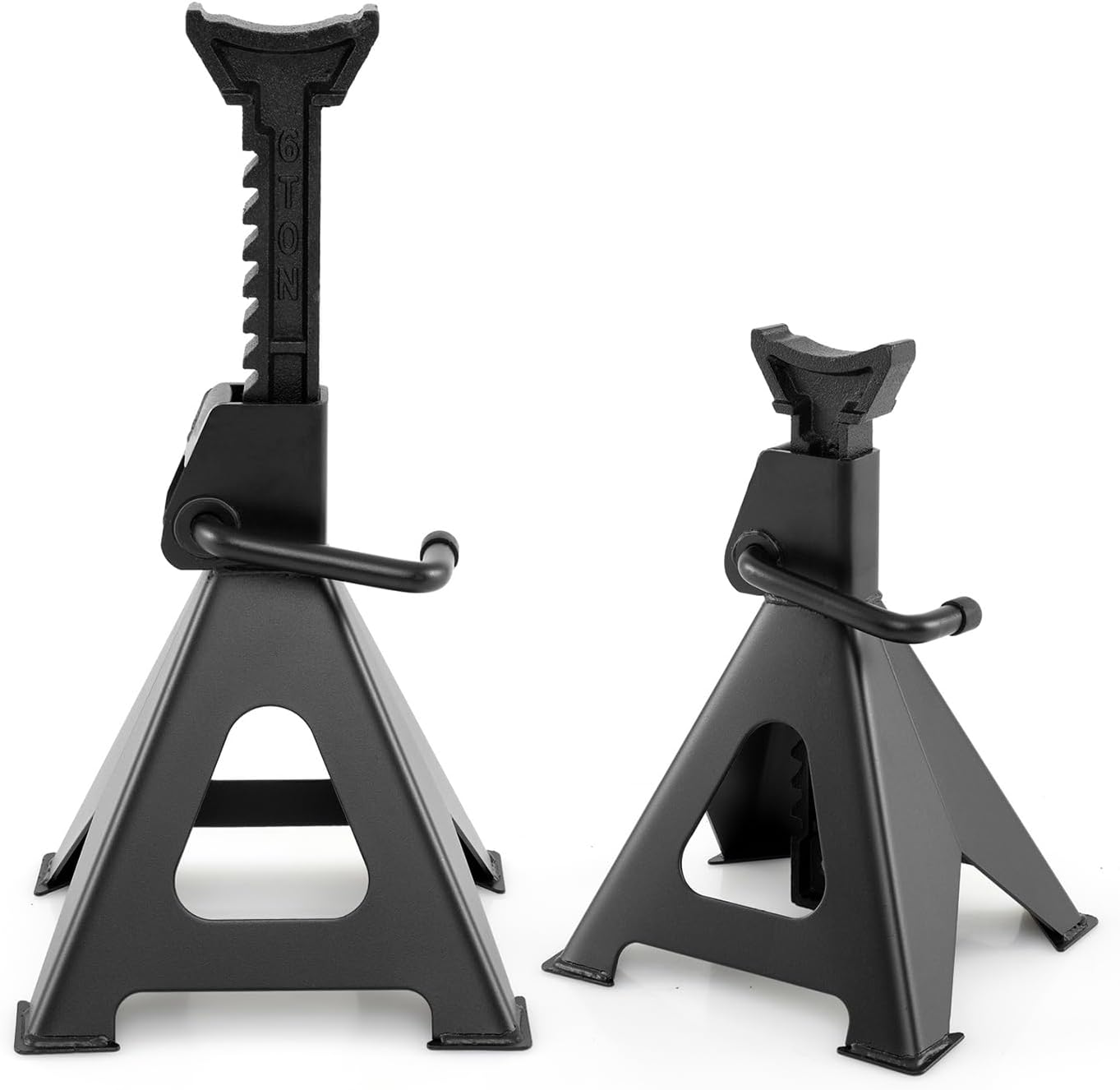 Coppia di Cavalletti per Auto con Portata di 6 Tonnellate, Cavalletti Auto Treppiedi a Cremagliera Altezza di Sollevamento 360-585 mm, Cavalletti Supp