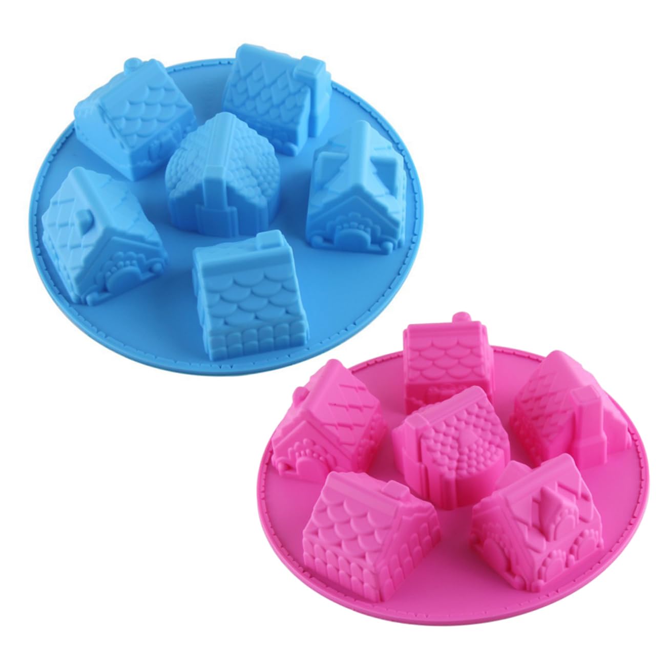 Amosfun 3 Pièces moule de cuisson villa moule à muffins à bonbons bricolage de Noël gateau cake s à bricolage s en silicone antiadhésif