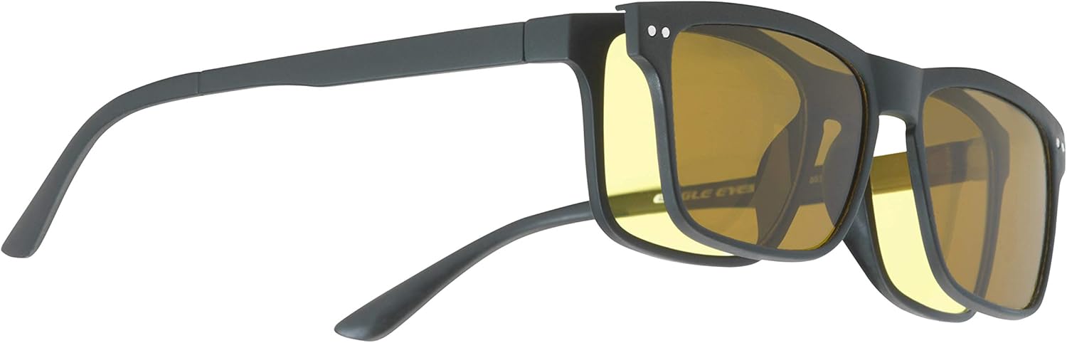 Eagle Eyes 2in1 SOL Magnetic Eyewear Glasses - Polarized Sunglasses for Day and Anti-Reflective Yellow Night Driving Glasses - Image 2