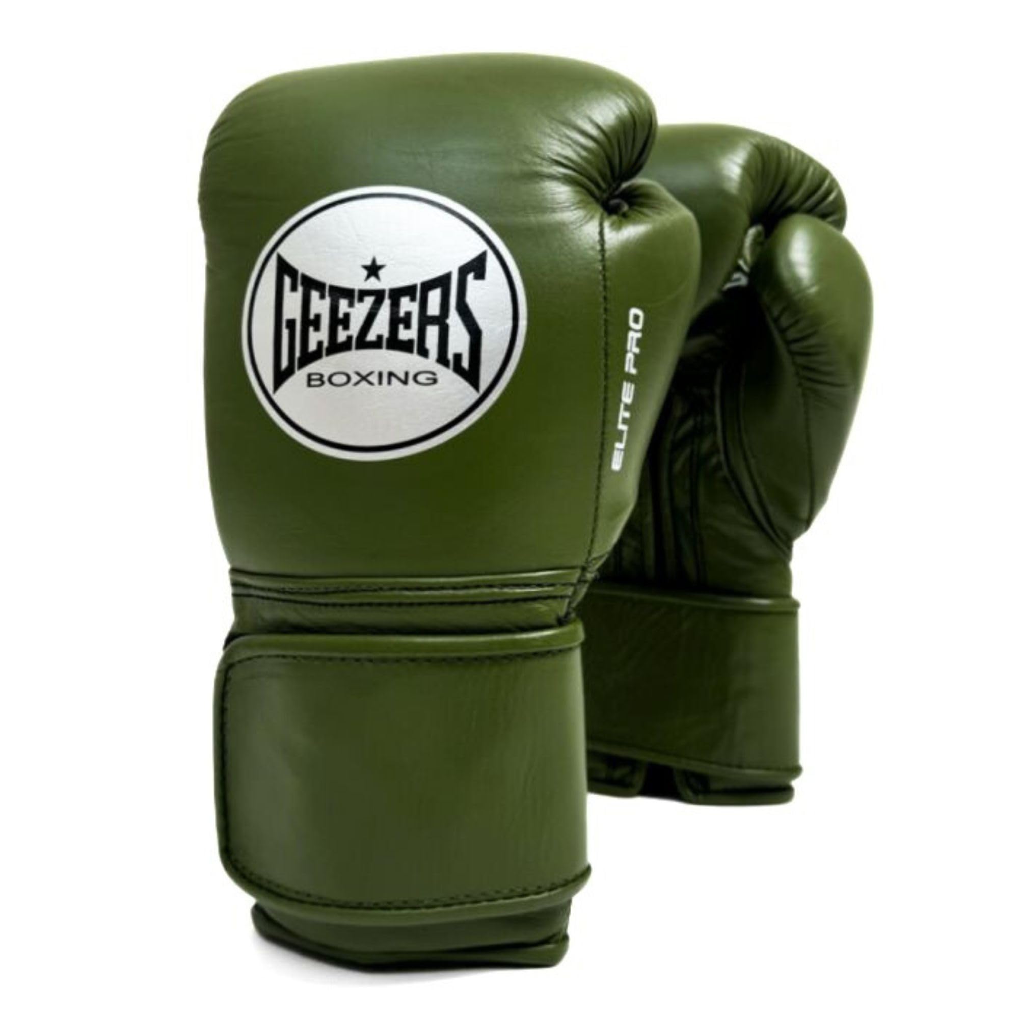 Geezers Boxing Elite Pro 2.0 Hook & Loop Sparring/Training Gloves - Mens, Womens Boxing Hook & Loop gloves - sparring gloves - ideal for heavy duty punch bags (Khaki, 12oz)