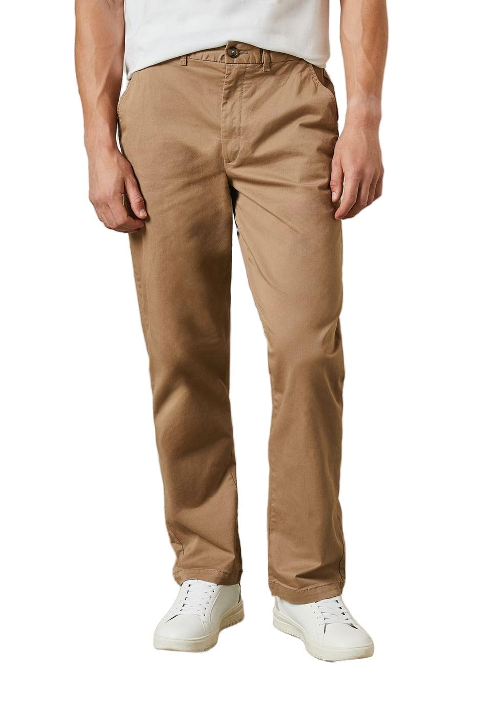 Maine Premium Chino Trousers, 34S, Stone
