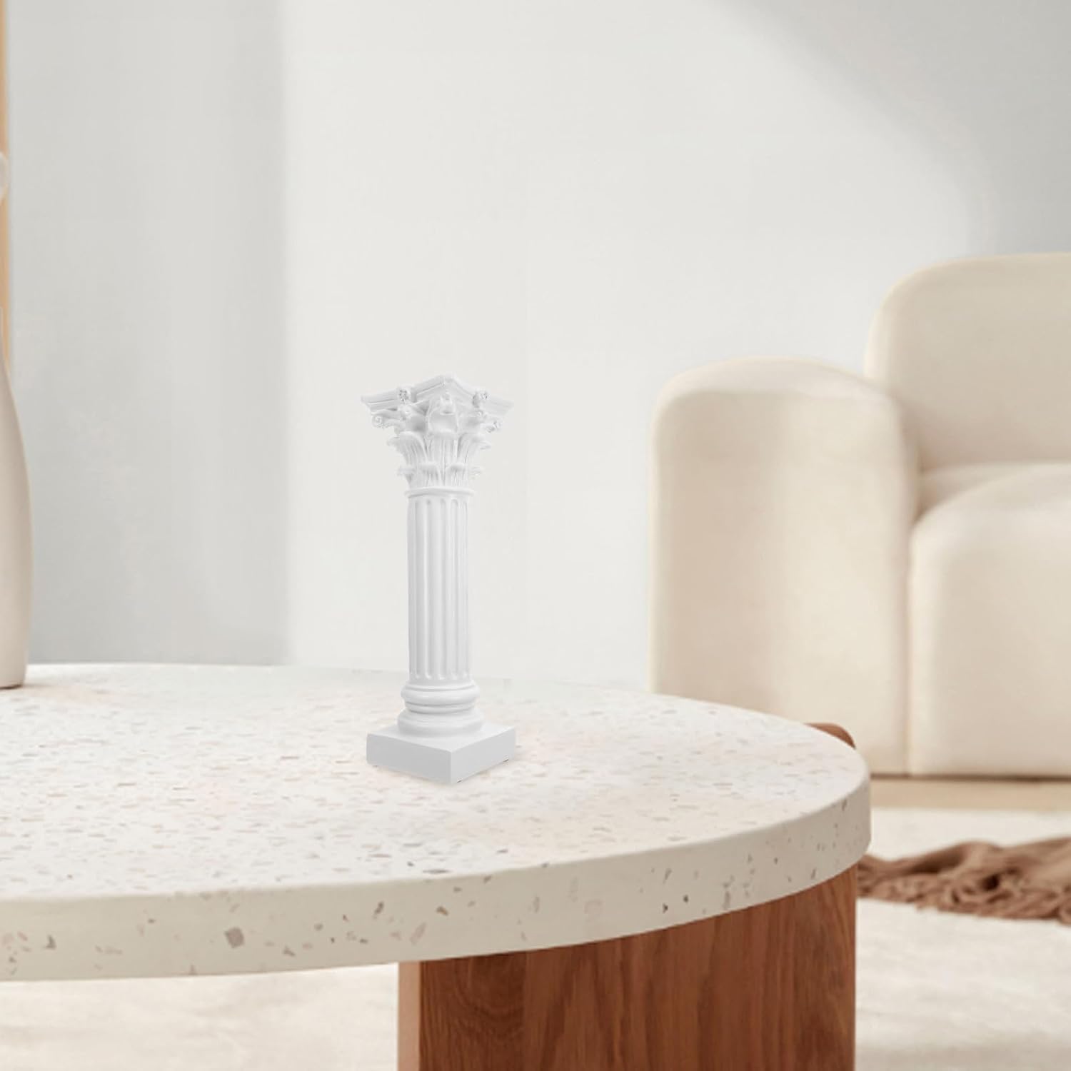 Greek Roman Column Statue with Pedestal 11.6" H European Style for Home Decoration Wedding Party Decor Decorative Column Pillar Sculpture for Flower Plants