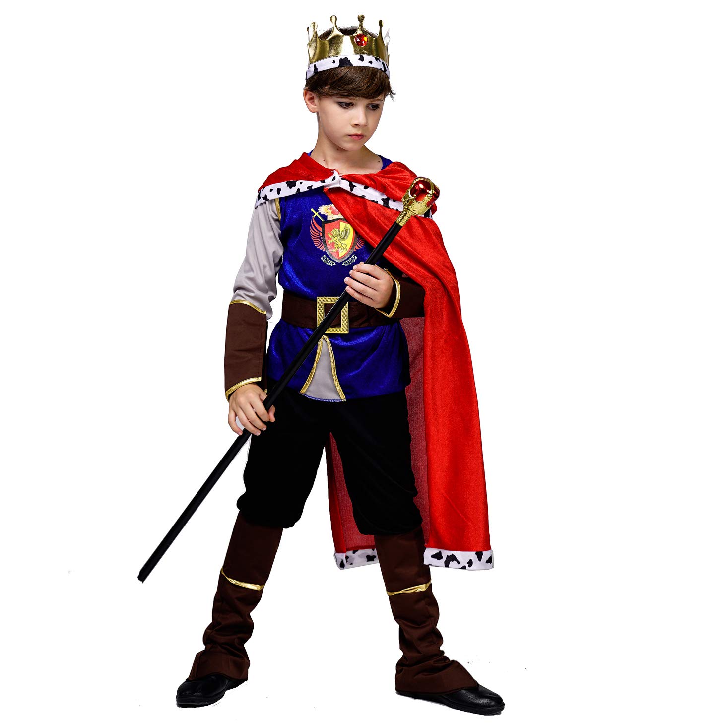 SEA HARE Costume da Re Medievale Deluxe Per Ragazzo (M:7-9 Anni)