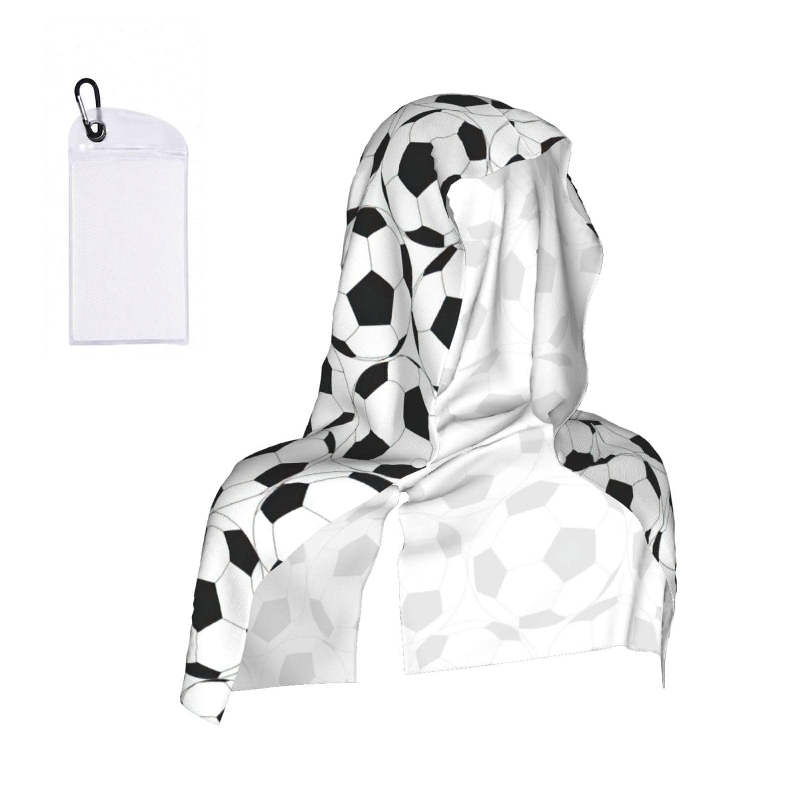 ZYJHYY Black And White Soccer Ball Pattern Print Unisex Swimming Towel Practical Camping Towel Skin-Friendly Cooling Towel For Workout Training