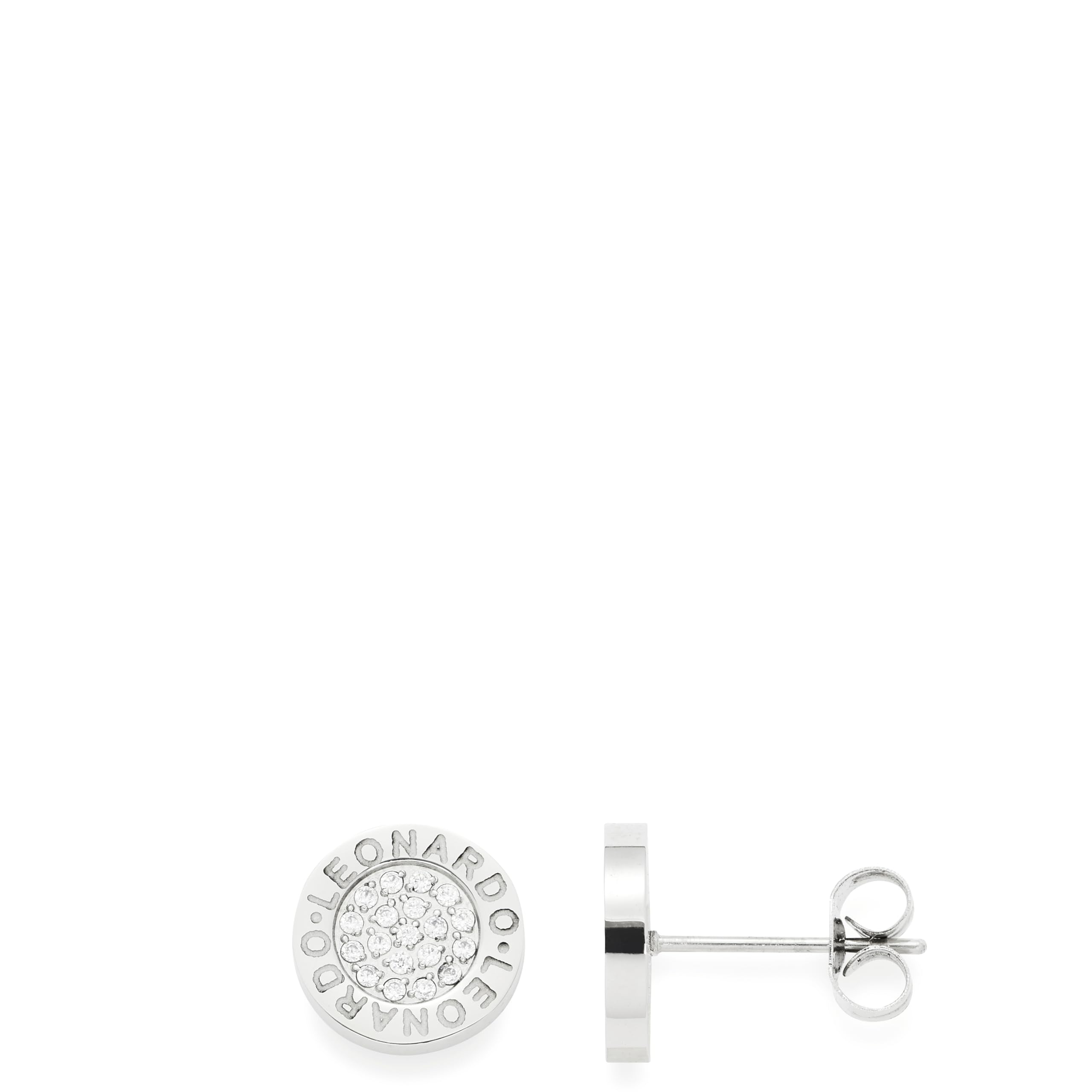 JEWELS BY LEONARDO Damen Ohrstecker Matrix Lusso Edelstahl/silberfarben Glas Schliff Facette Glitzer 015681