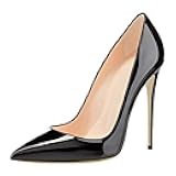 Women's Sexy Pointed Toe High Heels,4.72 inch/12cm Patent Leather Pumps,Wedding Dress Shoes,Cute Evening Stilettos