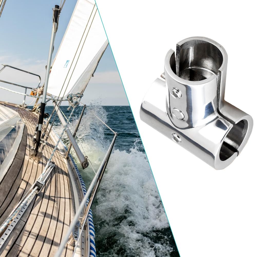 Asudaro T-Split per Corrimano per Barca Raccordo per Binario A T/T A 90 Gradi per Impieghi Gravosi Corrimano in Acciaio Inox per Barche Diametro Interno del Foro: 22 Mm / 25 Mm / 30 Mm
