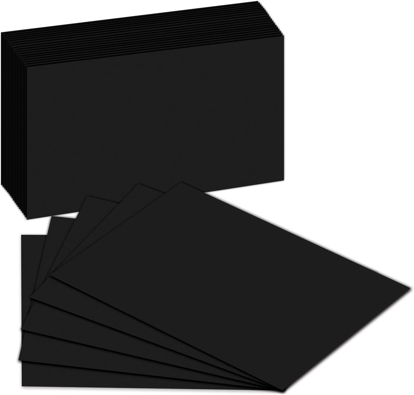 Blank Index Flash Note Cards | Black Colored Cardstock For DYI Greeting & Invitation etc. | 50 Cards Per Pack | 8.5 x 5.5