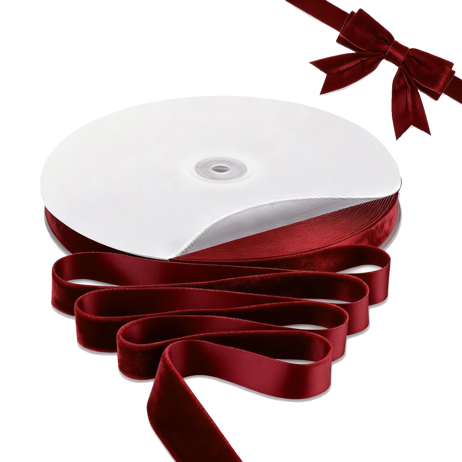 Ruban De Velours Rouge Vin De 10 Mm X 22,9 M, Ruban épais