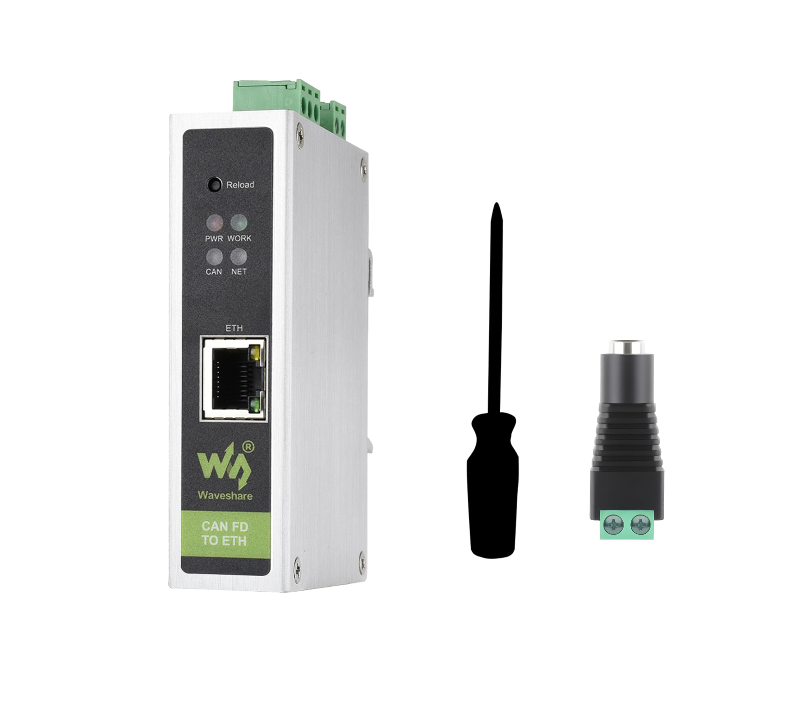 CAN FD Protocol Converter, CAN FD to ETH Bidirectional Data Communication, Supports 5 Data Conversion Modes and CAN 2.0A/2.0B Protocols, Rail-Mount Support