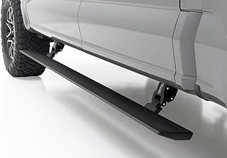 Rough Country Power Running Boards with LED Step Lights for Ford F150 Lightning/250/350/Raptor Super Cab (2015-2025) - Dual Motor Electric Powerstep Board & Retractable Truck Steps