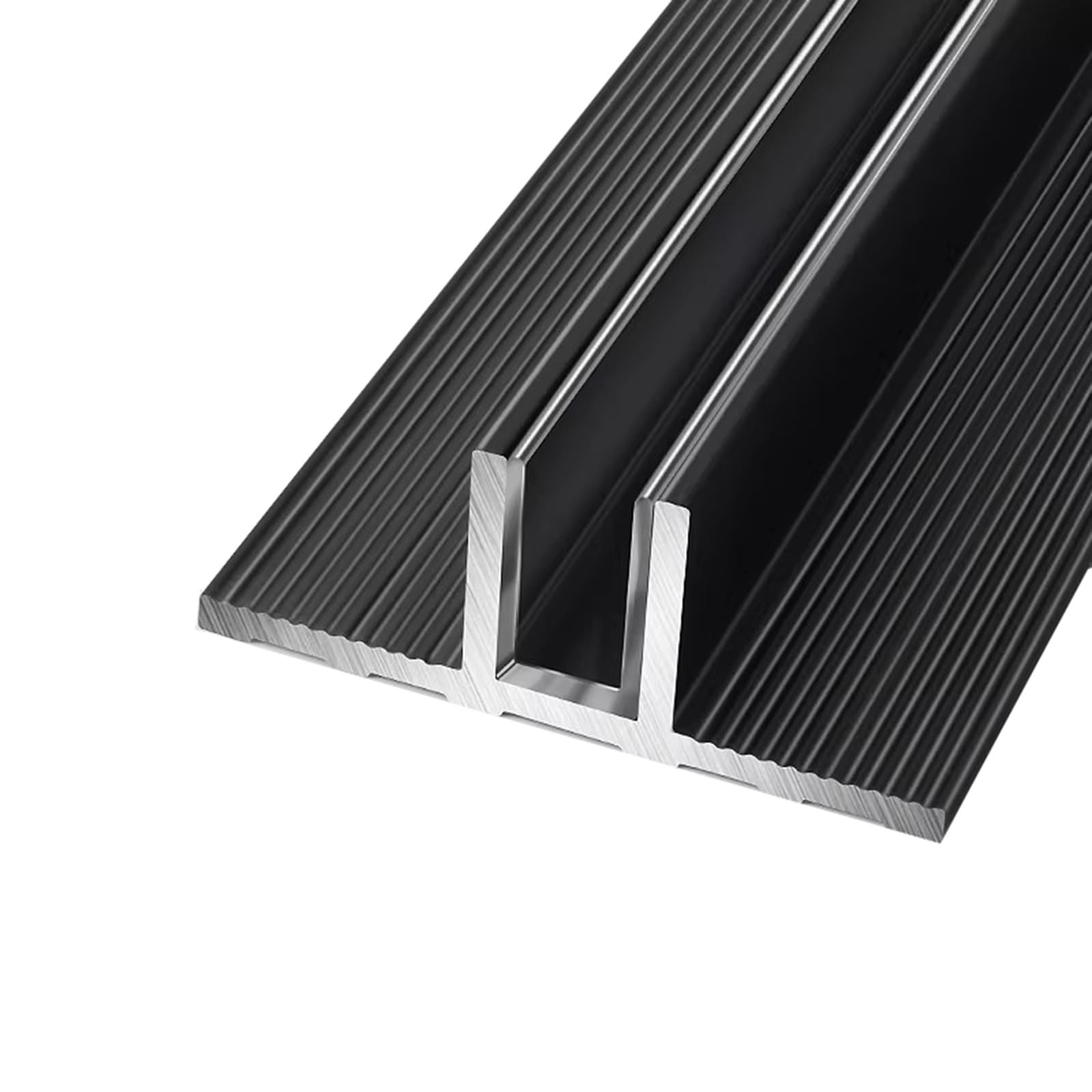 Rieles de aluminio para mamparas de vidrio de 8 mm perfiles negros F-pe para ducha moderna