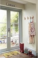 Vista 2 de Paquete de 2 ganchos de pared de madera de goma natural de 25 libras para colgar abrigos, toallas, sombreros, bolsos, bolsos, ganchos para abrigos