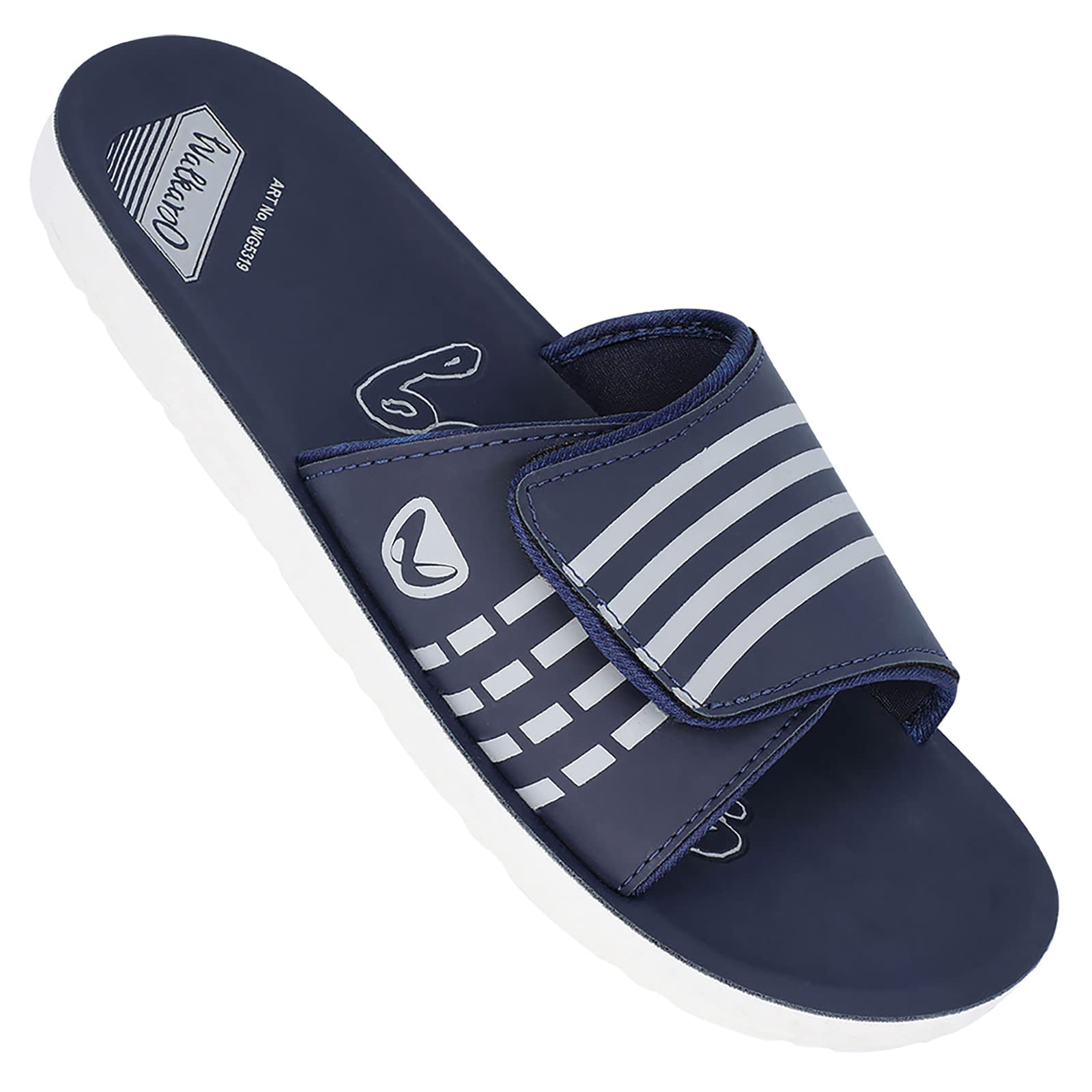 WALKAROO WG5319 Mens Slipper for dailywear and regular use slides for Indoor & Outdoor - Blue (B0CL6KZX1T) Amazon Price History, Amazon Price Tracker