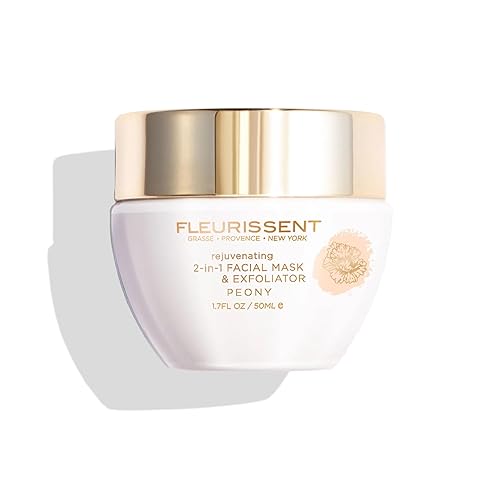 FLEURISSENT Enchanted Elixir - Mascarilla facial de peonía rejuvenecedora 2 en 1 y exfoliante - Desafiante a la edad, fusión floral, 99% natural,