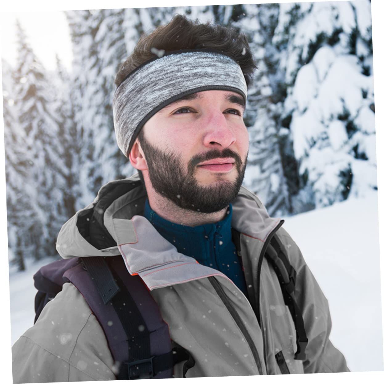 Toyvian 4 Ensembles Sangle De Cheveux De Protection De L'oreille Bandeau Noir Bande pour Hommes Bandeau d'exercice Fleuve Bordé Hommes Sports d'hiver Polyester 3 Pièces * 4