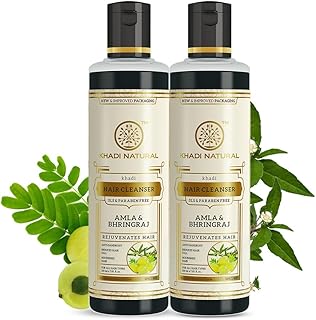 Khadi Natural Amla & Bhringraj Hair Shampoo | Anti-Dandruff Shampoo | Ayurvedic Shampoo for Hair Growth | SLS & Paraben-Fr Price In India
