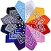 Anpro 12PCS Schal Bandanas Unisex-Taschentuch, Haarband, Halstuch, Multifunktions-Multicolor-Retro-Dekoration für Männer und Frauen, Kinder -12 Farben 55 * 55 cm