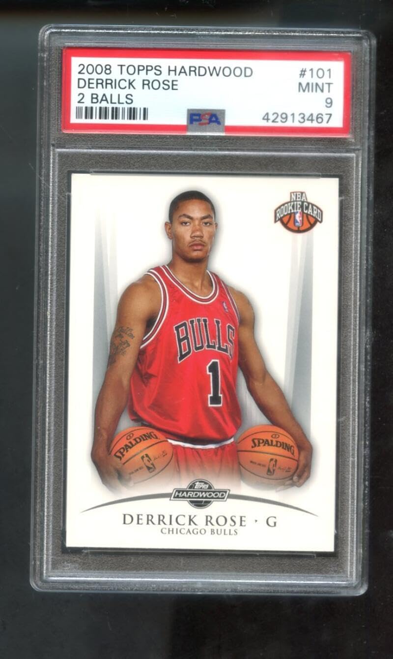2008-09 Topps Hardwood 2 Ball Two #101 Derrick Rose ROOKIE RC PSA 9 Graded Basketball Card NBA 08-09 Chicago Bulls 2008-2009 1050/2009
