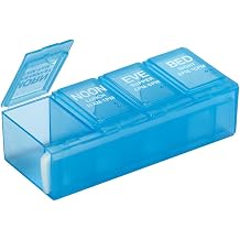 EZY DOSE Daily Pill Planner, Medicine Case, Vitamin Organizer Box, Locking Compartments to Secure Prescription Medication and Prevent Accidental Spilling, 4 Times per Day, Color May Vary, BPA Free