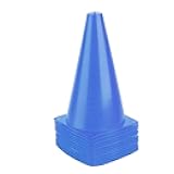 9 Inch Plastic Training Traffic Cones, Sport Cones, Agility Field Marker Cones for Soccer Basketball Football Drills Training, Outdoor Activity or Events - (Set of 10, 12, 15 or 24, 4 Colors)