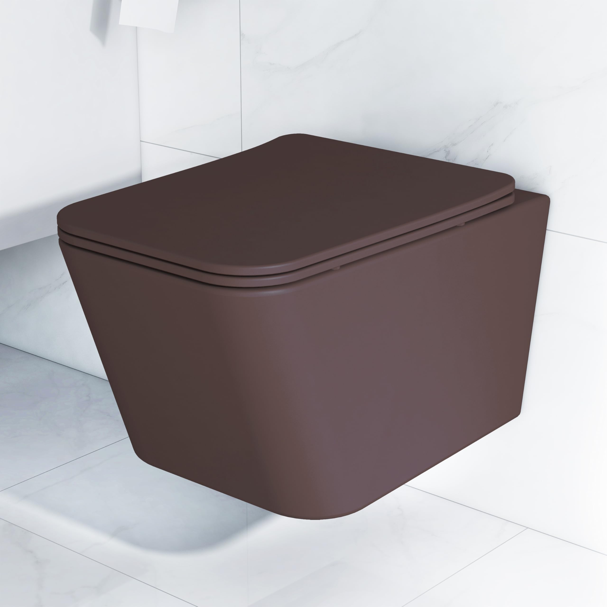 Plantex Ceramic Wall Hung Commode/Western Commode for Toilet/Commode with Soft Closing Seat - P Trap (Square-Matt Brown) (B0DCP4M3QB) Amazon Price History, Amazon Price Tracker