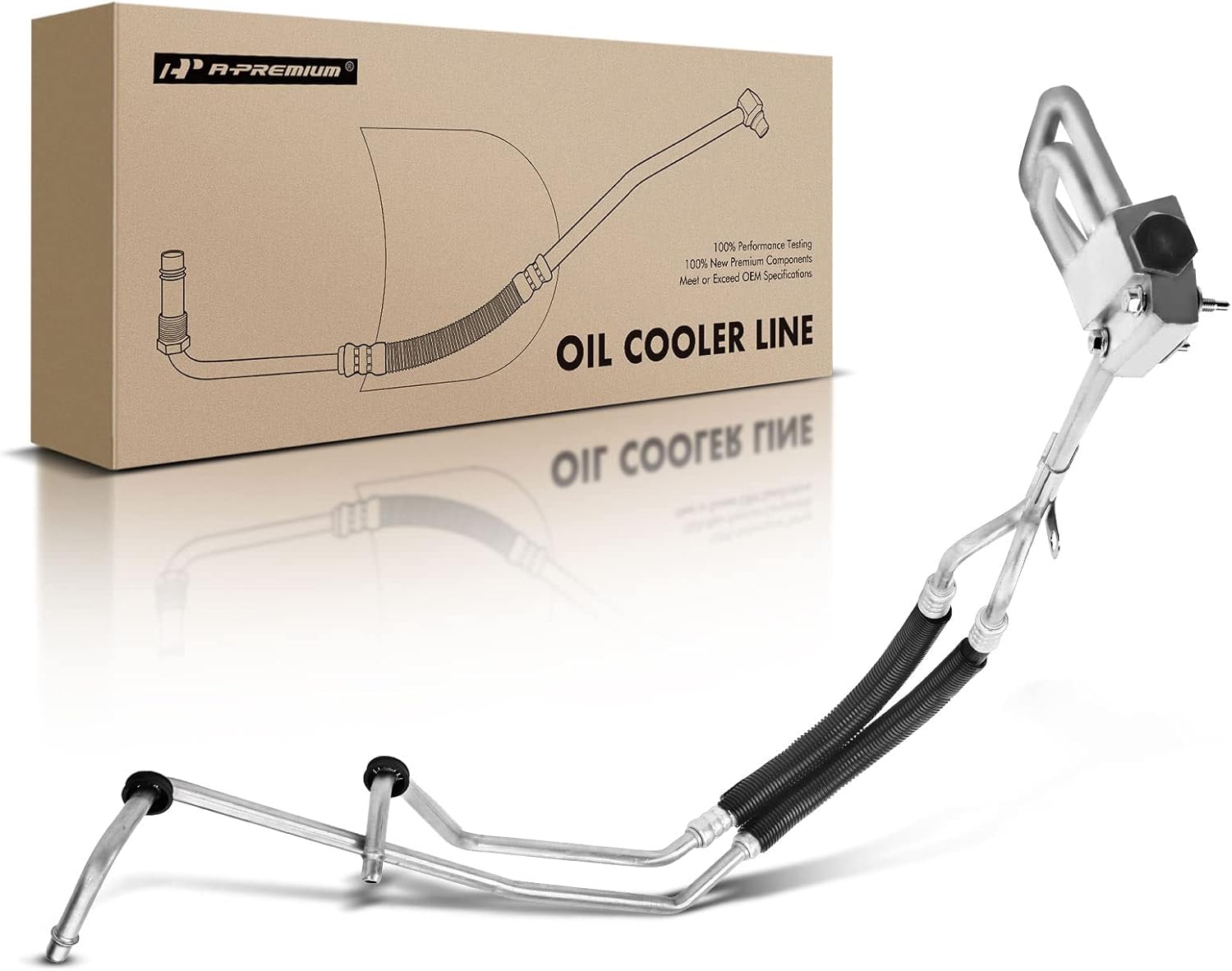 A-Premium Inlet and Outlet Engine Oil Cooler Line Hose Assembly Compatible with Hummer H2 2004 2005 2006 2007 V8 6.0L