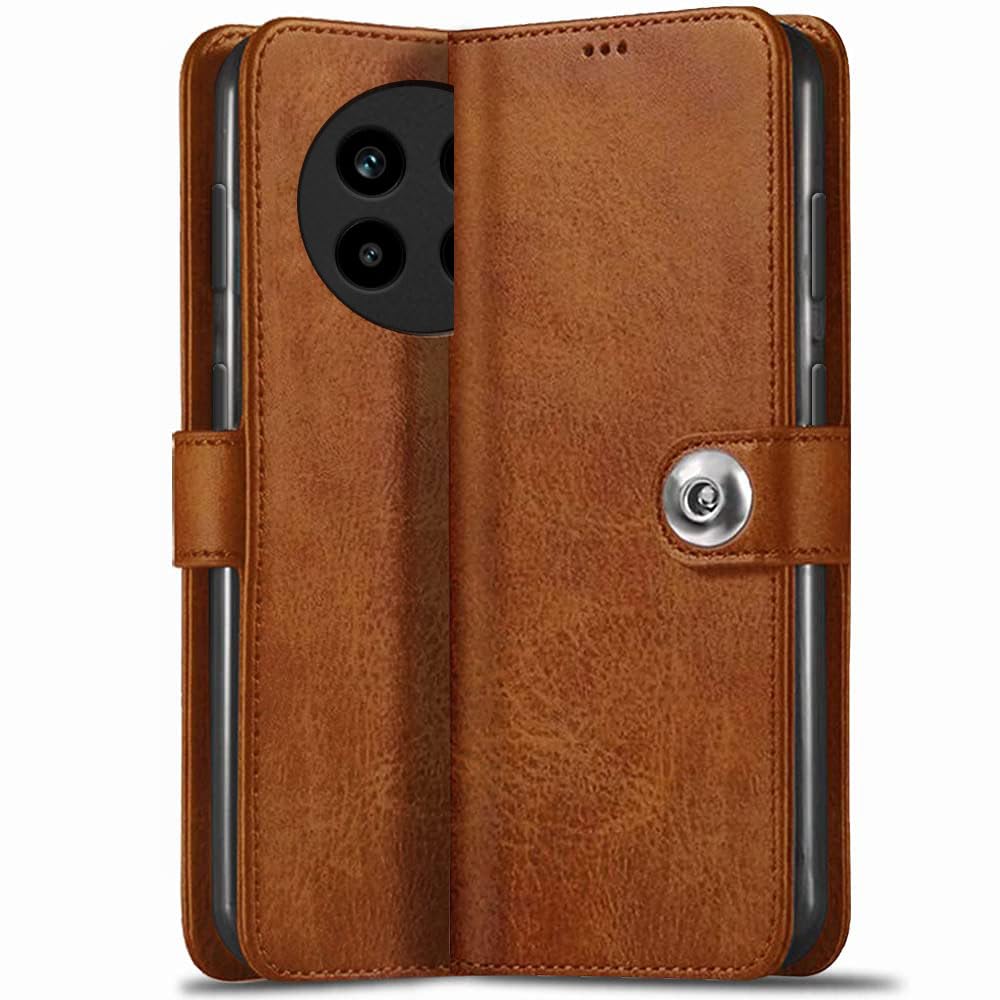 TheGiftKart Flip Cover Back Case for Realme 13 Pro / 13 Pro Plus 5G | Genuine Leather Finish | Designer Button | Inbuilt Pockets & Stand | Flip Back Cover Case for Realme 13 Pro (Faux Leather, Brown) (B0DC48XG93) Amazon Price History, Amazon Price Tracker