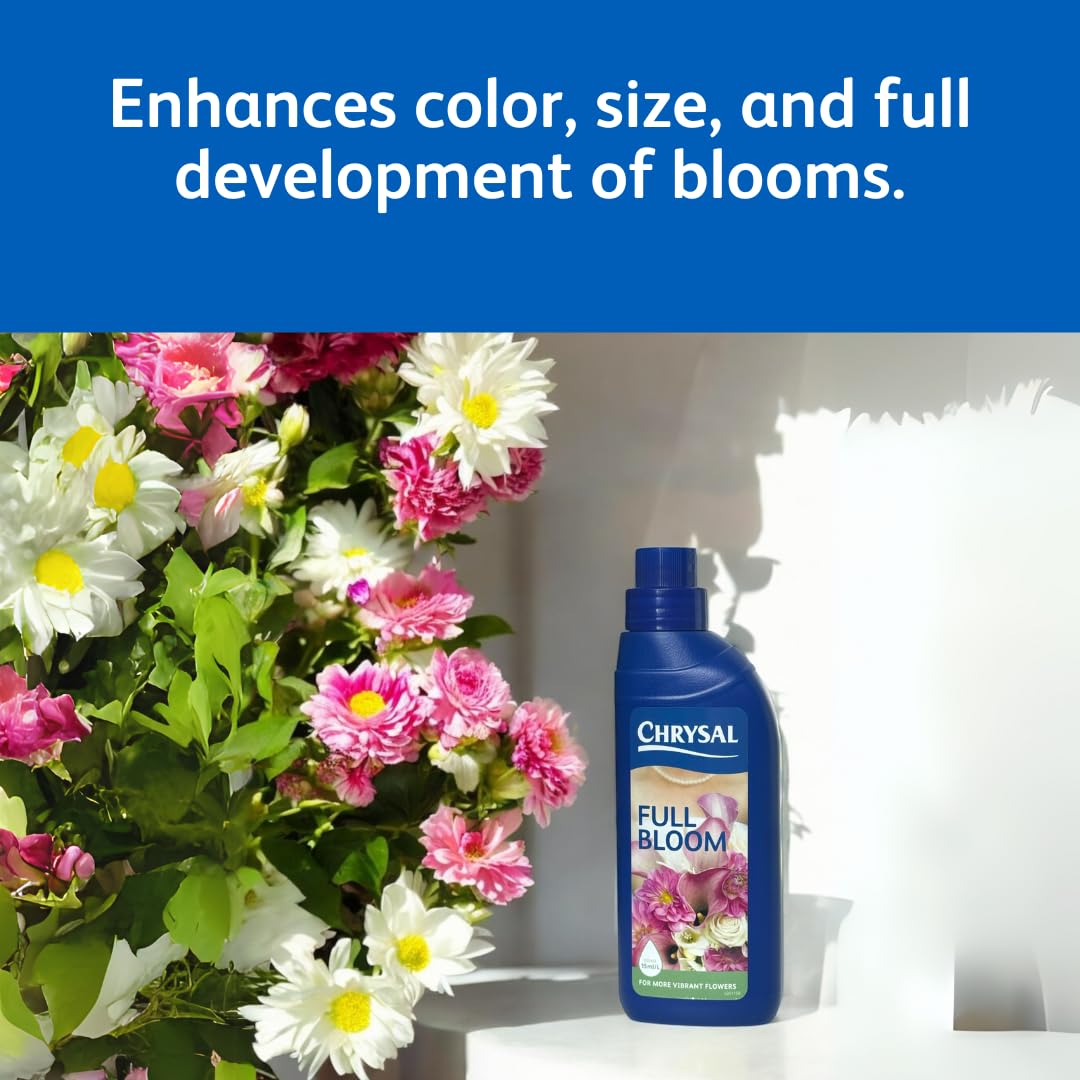 Chrysal Full Bloom Liquid Flower Food - Clear, Concentrated for Flower Arrangements & Bouquets - Mix with Water - Ideal Florist Supplies & at-Home Use - 500mL Bottle (500ml) (3 Pack)