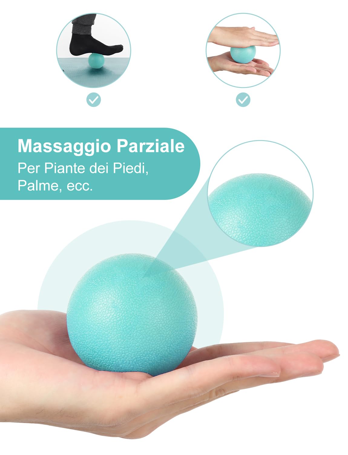 Glymnis Rullo massaggiante muscolare in schiuma 4 in 1 con 1 rullo in schiuma, 1 bastone da massaggio e 2 palline da massaggio per rilassare i muscoli Ridurre il dolore del corpo