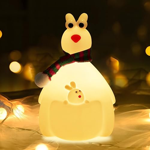Miniatura 22 de Luces nocturnas Kawaii de hongos para niños, guardería de bebé, bonita lámpara de silicona recargable por USB, luz portátil con temporizador
